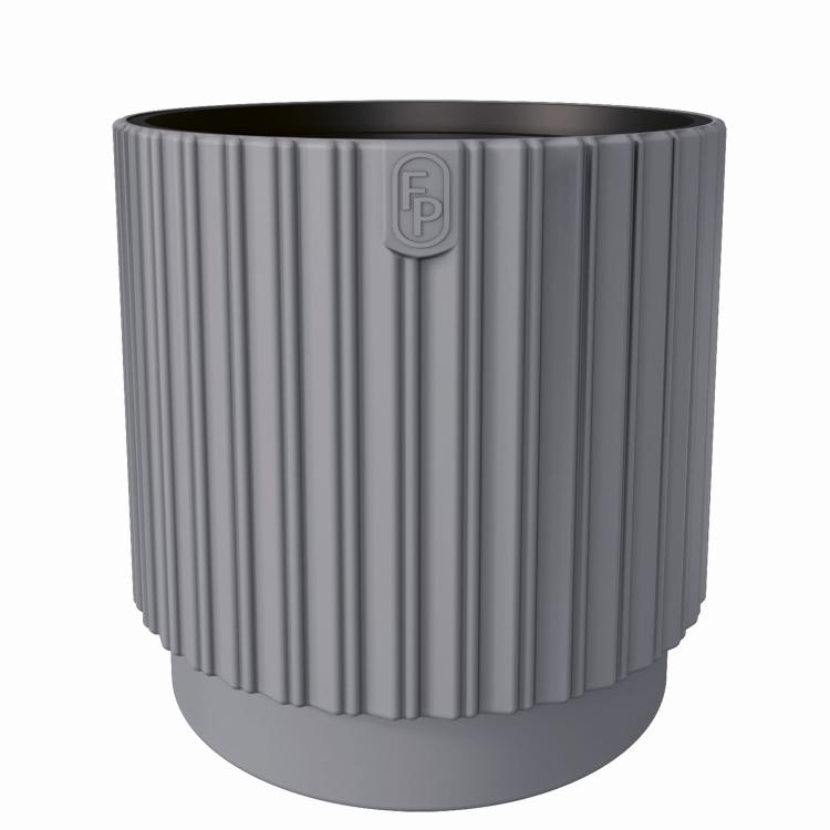 Doniczka ogrodowa Mika Cyli 40 z wkładem, platynowy