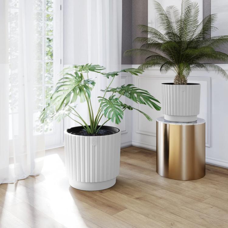 Doniczka ogrodowa Mika Cyli 40 z wkładem, biały