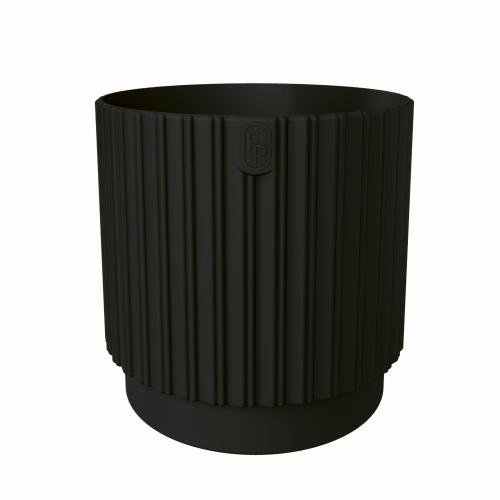 Doniczka ogrodowa Mika Cyli 40 z wkładem, głęboka czerń