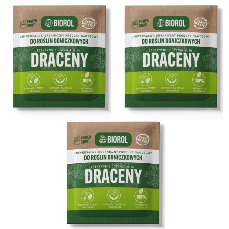 Nawóz do draceny BIOROL Power Shot, zestaw 3 saszetek