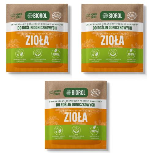 Nawóz do ziół BIOROL Power Shot 50, zestaw 3 saszetek