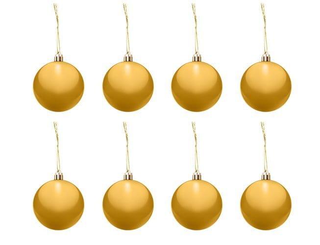 zestaw złotych bombek choinkowych