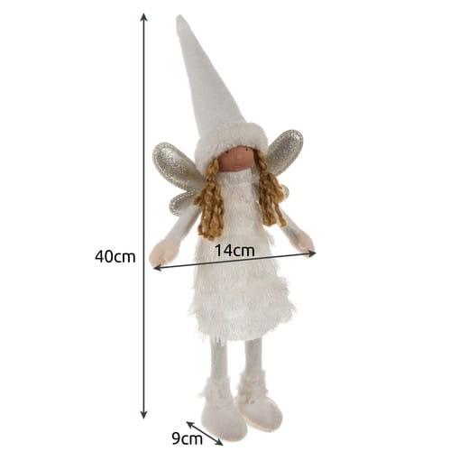 świąteczna figurka biała wróżka