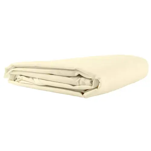 beżowy, prostokątny żagiel przeciwsłoneczny