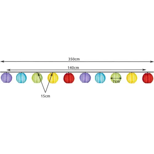 kolorowa girlanda solarna