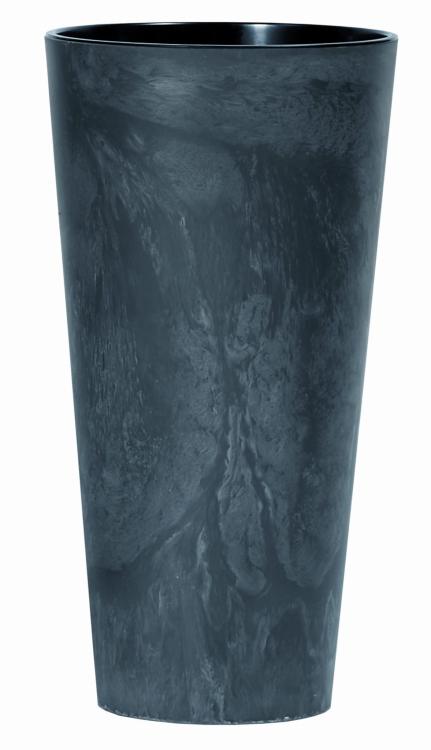 Doniczka DTUS150E Tubus Slim Beton Effect – antracyt, widok pojedynczy, efekt betonu