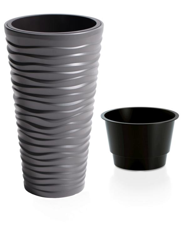 Doniczka falista Sand z wkładem DPSA350