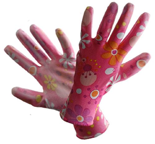 Rękawice robocze, ogrodowe różowe, 12szt.