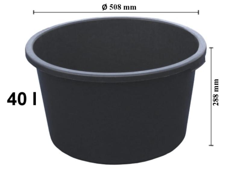 Kastra budowlana 40 l okrągła
